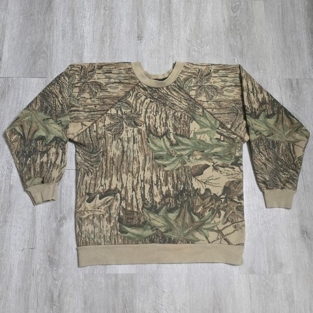 Vintage 80s Liberty RealTree Camo Pullover  Sweatshirt Crewneck Mens Large